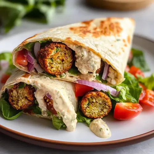 Falafel-Wrap mit leckerer Soße